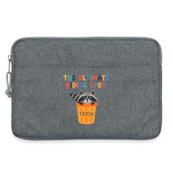 Waschbär im Mülleimerversteck - Laptoptasche 13" - Grau meliert - Vorne