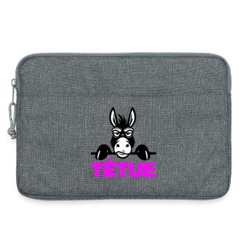 Hartnäckig - Laptoptasche 13" - Grau meliert - Vorne