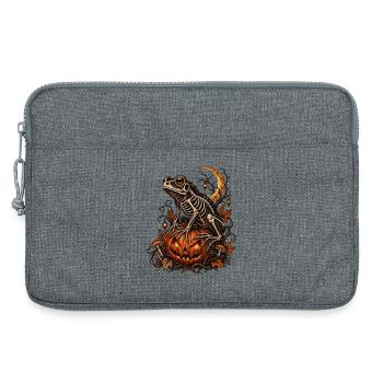 Crapaud sur citrouille - Sacoche pour ordinateur portable 13 pouces - gris chiné - Devant