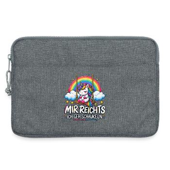Mir reicht’s – Ich geh schaukeln - Laptoptasche 13" - Grau meliert - Vorne