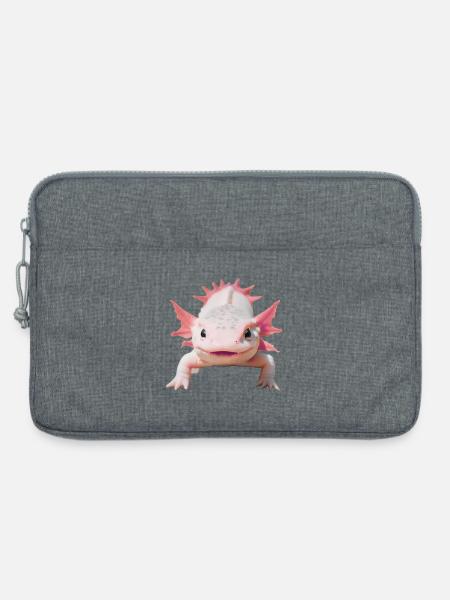 Glücklicher Axolotl - Laptoptasche 13" - Grau meliert