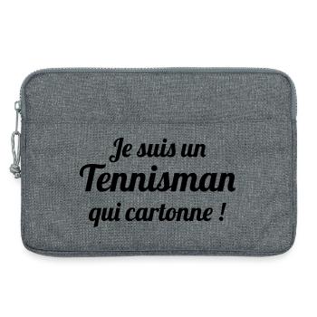 Tennis - Sport - Ball - Player - Game - Sportsman - Laptop bag 13" - heather grey - Front