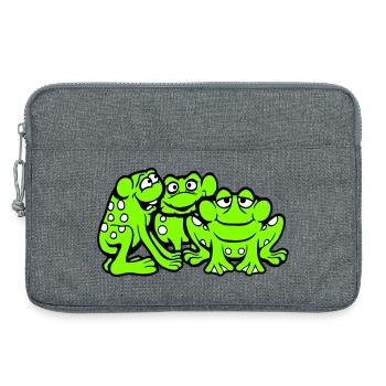 3 Frösche Team Kröte Freunde Cool Crew Lustig süß - Laptoptasche 13" - Grau meliert - Vorne