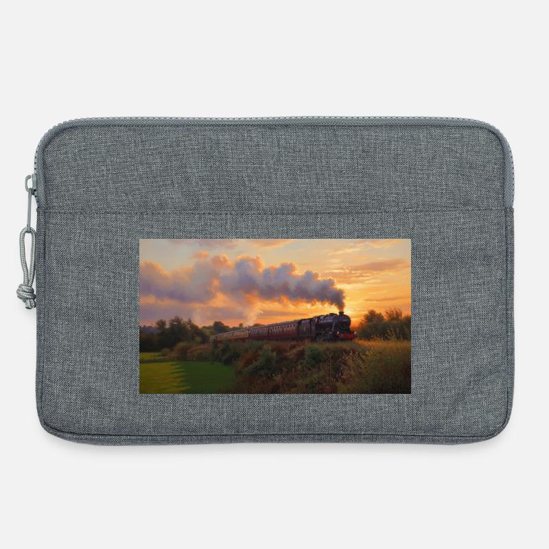 Sunset Steam Train - Laptoptasche 13" - Grau meliert