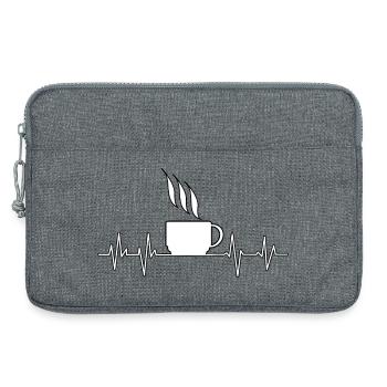 Herzschlag Kaffee - Laptoptasche 13" - Grau meliert - Vorne