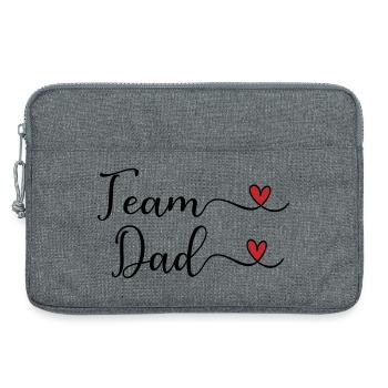 Team Dad Herz Typografie-Design - Laptoptasche 13" - Grau meliert - Vorne