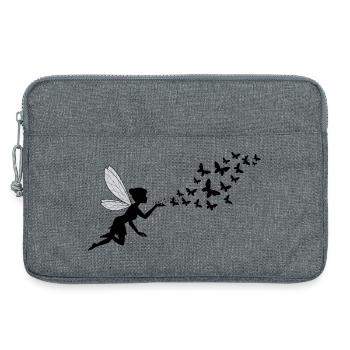 Schmetterlingdesign Pusteblumen Wiese Herzen Feen - Laptoptasche 13" - Grau meliert - Vorne