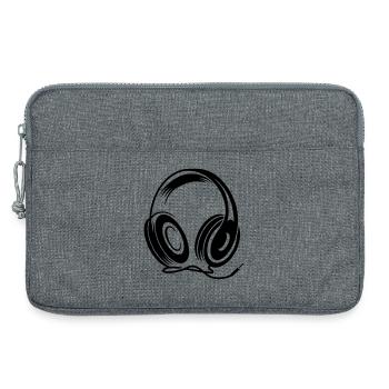 Un casque filaire - Sacoche pour ordinateur portable 13 pouces - gris chiné - Devant