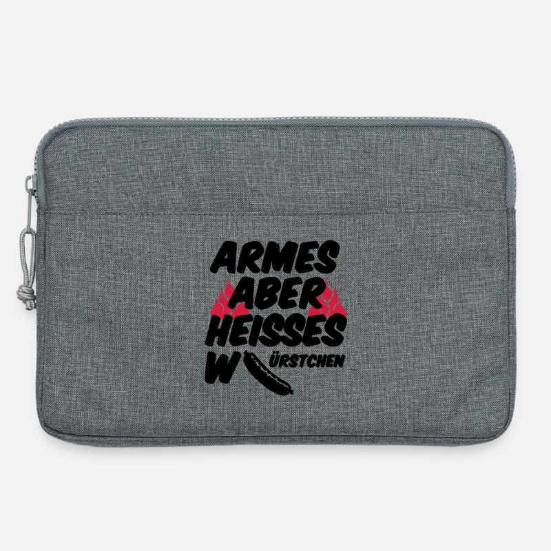 Heisses Würstchen Fleisch Grillen Geschenk Sprüche - Laptoptasche 13" - Grau meliert