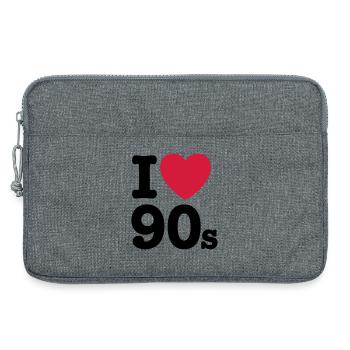 I love 90's - Laptop bag 13" - heather grey - Front
