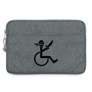 Pirate en fauteuil roulant # - Sacoche pour ordinateur portable 13 pouces - gris chiné - Devant