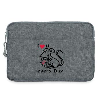 Téléphone portable, Souris, Chat - Sacoche pour ordinateur portable 13 pouces - gris chiné - Devant