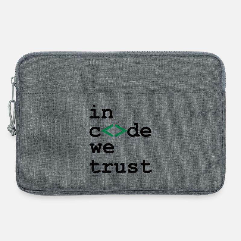 [ In code we trust ] - Laptop bag 13" - heather grey