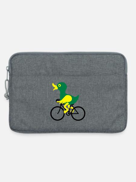 Eine Ente fährt Fahrrad - Laptoptasche 13" - Grau meliert