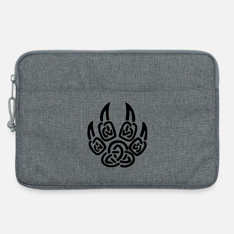 Schwarze Wikinger Wolfskrallen - Laptoptasche 13" - Grau meliert