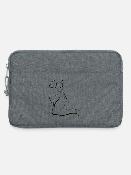 Katzensilhouette mit Farbakzent, Katze - Laptoptasche 13" - Grau meliert