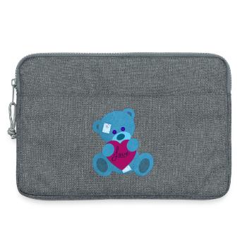 Ourson amoureux - Sacoche pour ordinateur portable 13 pouces - gris chiné - Devant