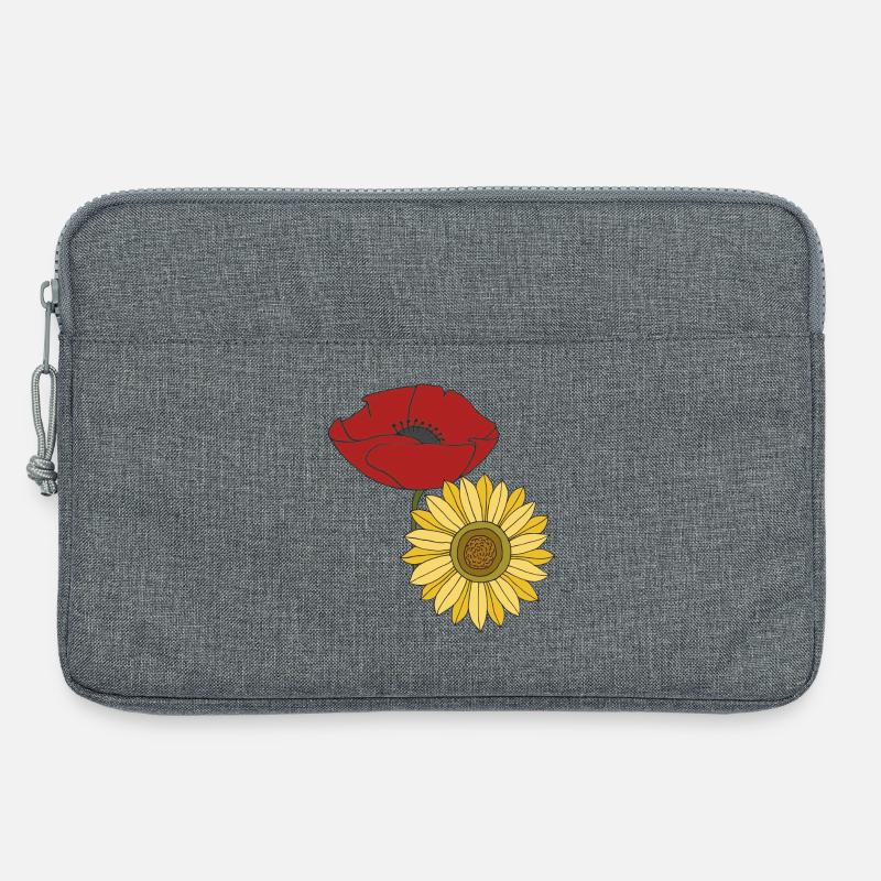 mohn sonnenblume - Laptoptasche 13" - Grau meliert