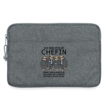 Stolze Chefin unglaublich fleißiges Team Faultiere - Laptoptasche 13" - Grau meliert - Vorne