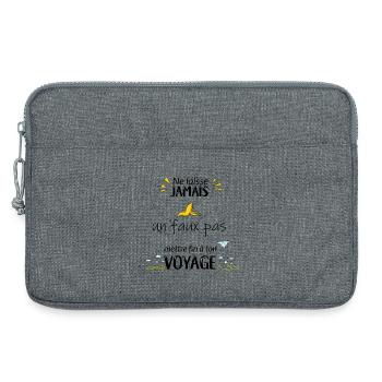 Ne laisse jamais un faux pas... - Sacoche pour ordinateur portable 13 pouces - gris chiné - Devant