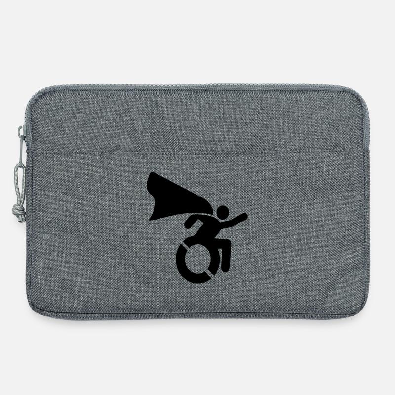 Super Rollstuhl Held Mann / Frau mit Umhang* - Laptoptasche 13" - Grau meliert