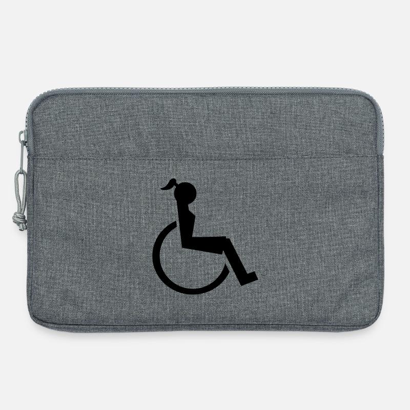 Logo der Dame oder des Mädchens im Rollstuhl. Bild* - Laptoptasche 13" - Grau meliert
