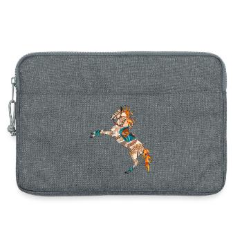 whimsical colorful horse - Laptop bag 13" - heather grey - Front