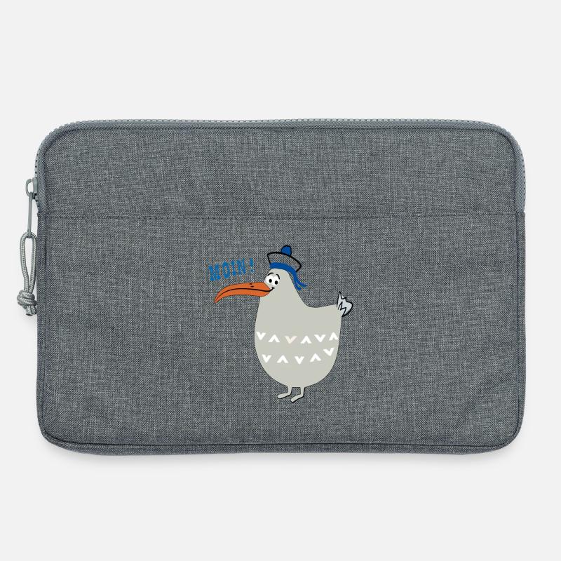 Moin, maritim, Möwe - Laptoptasche 13" - Grau meliert