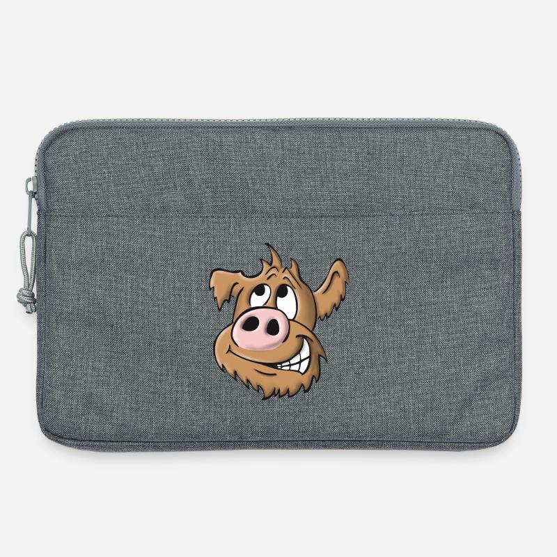Schweinehund frech - Laptoptasche 13" - Grau meliert