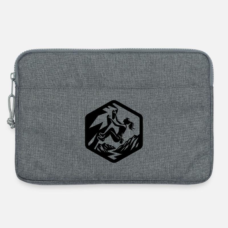 Mädchen klettern bouldern Logo Emblem Alpen - Laptoptasche 13" - Grau meliert