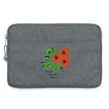 Thank you Thanks Merci - Laptop bag 13" - heather grey - Front
