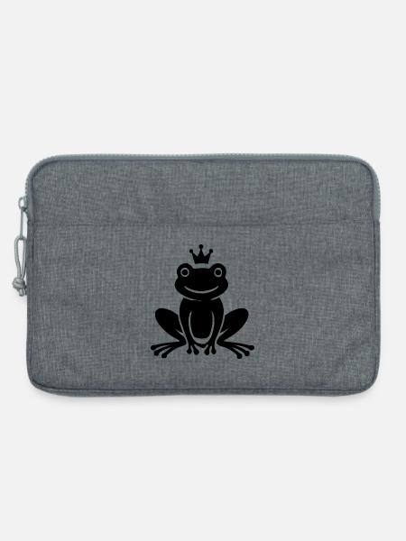 zauberhaftes Silhouetten-Motiv des Froschkönigs - Laptoptasche 13" - Grau meliert