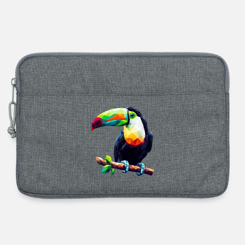 Polygonaler Tukan - Laptoptasche 13" - Grau meliert