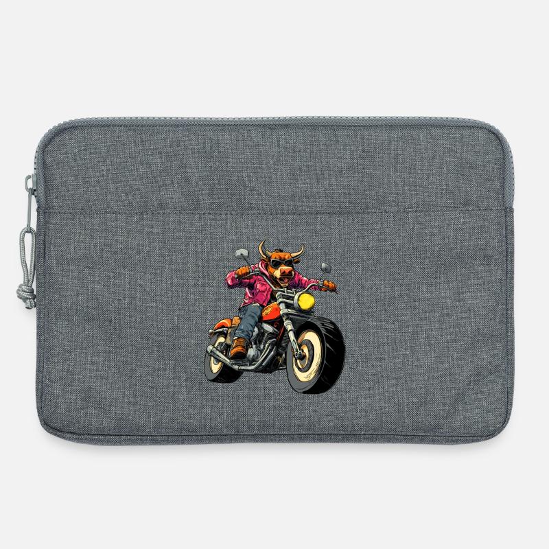 Stiere Motorrad - Laptoptasche 13" - Grau meliert
