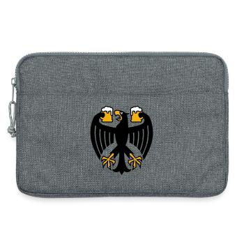 Deutschland Bier Bundesadler - Laptoptasche 13" - Grau meliert - Vorne