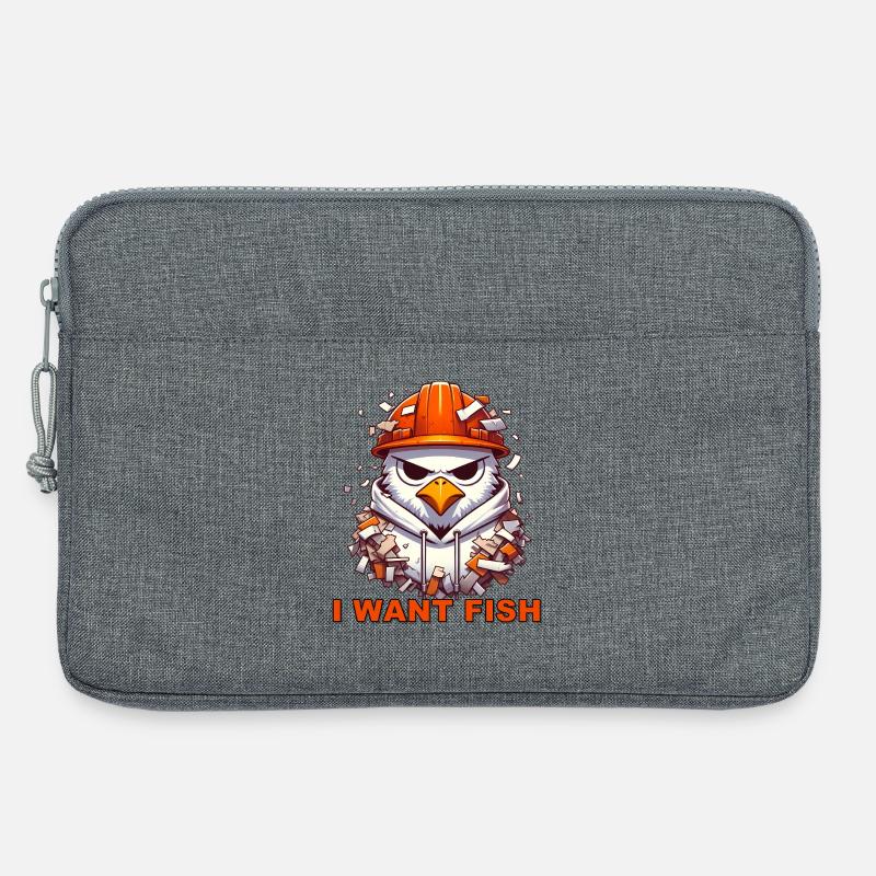 Möwe Bauarbeiter Grafik - Laptoptasche 13" - Grau meliert
