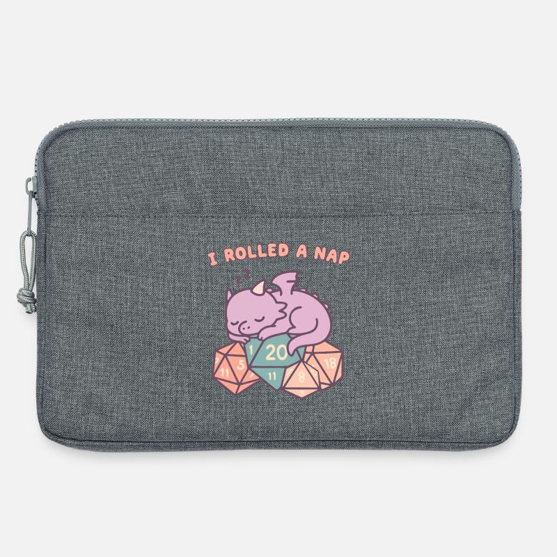 Nickerchen Rollender Drache - Laptoptasche 13" - Grau meliert