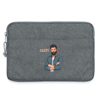 Daddy Approved Beard Man Design - Laptop bag 13" - heather grey - Front
