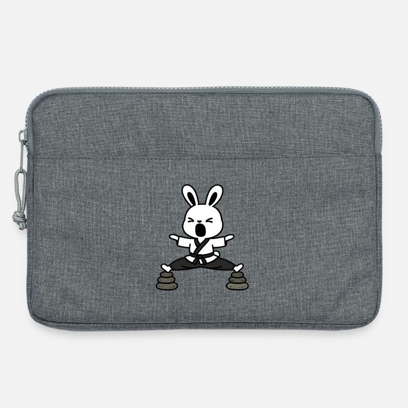 Zen Rabbit Kata auf Steinen - Laptoptasche 13" - Grau meliert
