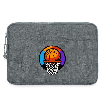 Basketball Hoop Ball Icon Graphic - Laptop bag 13" - heather grey - Front