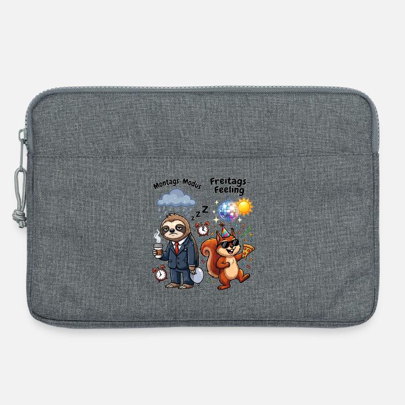 Montagsmodus vs Freitagsgefühl - Laptoptasche 13" - Grau meliert