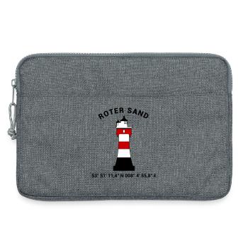 Leuchtturm Roter Sand - Maritim Nordsee Ostsee - Laptoptasche 13" - Grau meliert - Vorne