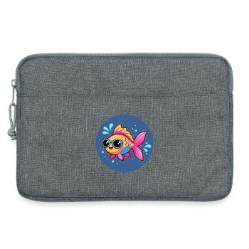 Poisson lunettes soleil vif - Sacoche pour ordinateur portable 13 pouces - gris chiné - Devant