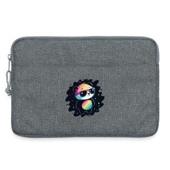 Panda Rainbow Galaxy Cool Glasses - Laptop bag 13" - heather grey - Front