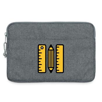 Règles-stylo dessinant l’architecture - Sacoche pour ordinateur portable 13 pouces - gris chiné - Devant