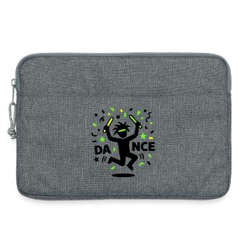 Tanzendes Strichmännchen Rave 90s Techno Party - Laptoptasche 13" - Grau meliert - Vorne