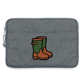 Gummistiefel Gartenarbeit Matschwetter Regen - Laptoptasche 13" - Grau meliert - Vorne