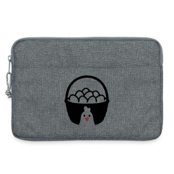 Egg Basket Chicken Icon - Laptop bag 13" - heather grey - Front