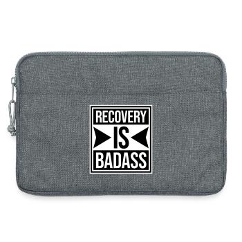 Recovery Is Badass Logo, citation de rétablissement motivant - Sacoche pour ordinateur portable 13 pouces - gris chiné - Devant