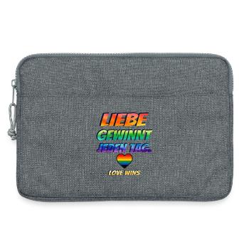 Liebe gewinnt jeden Tag - Laptoptasche 13" - Grau meliert - Vorne